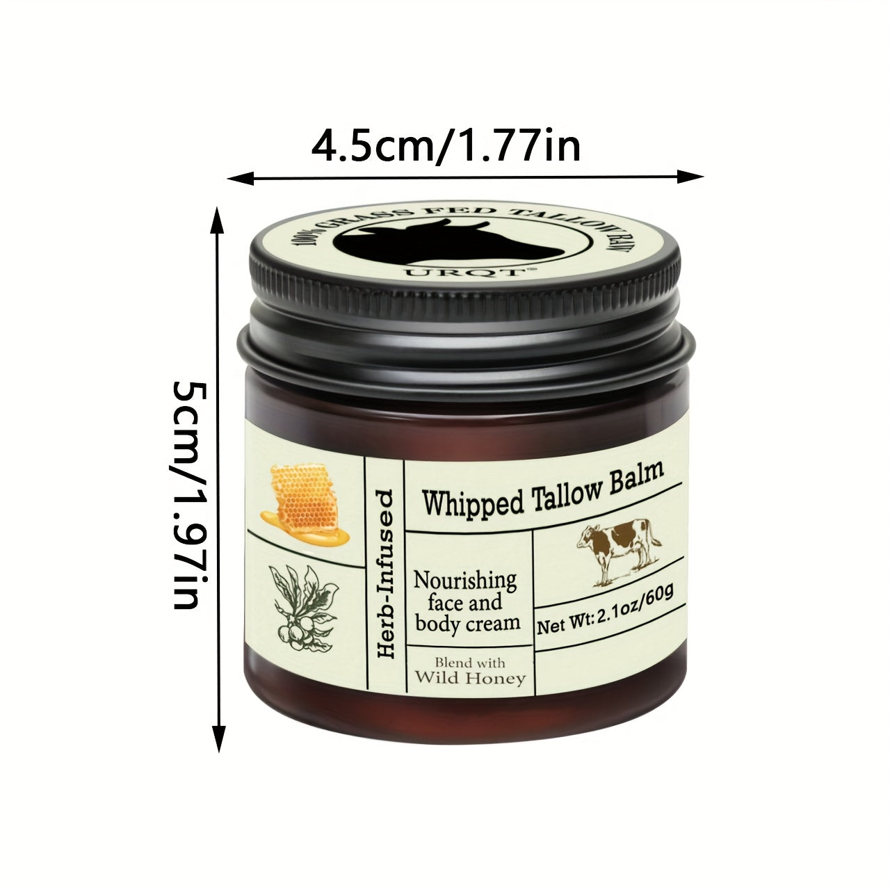 Grass-Fed Beef Tallow Balm - Unscented, All-Purpose Moisturizer with Olive Oil & Vitamin E for Dry Skin Care