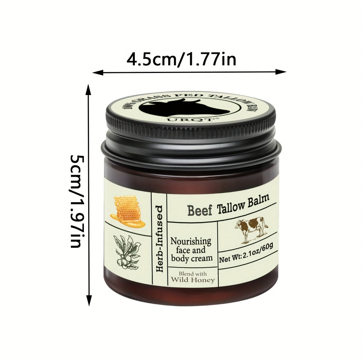 Grass-Fed Beef Tallow Balm - Unscented, All-Purpose Moisturizer with Olive Oil & Vitamin E for Dry Skin Care