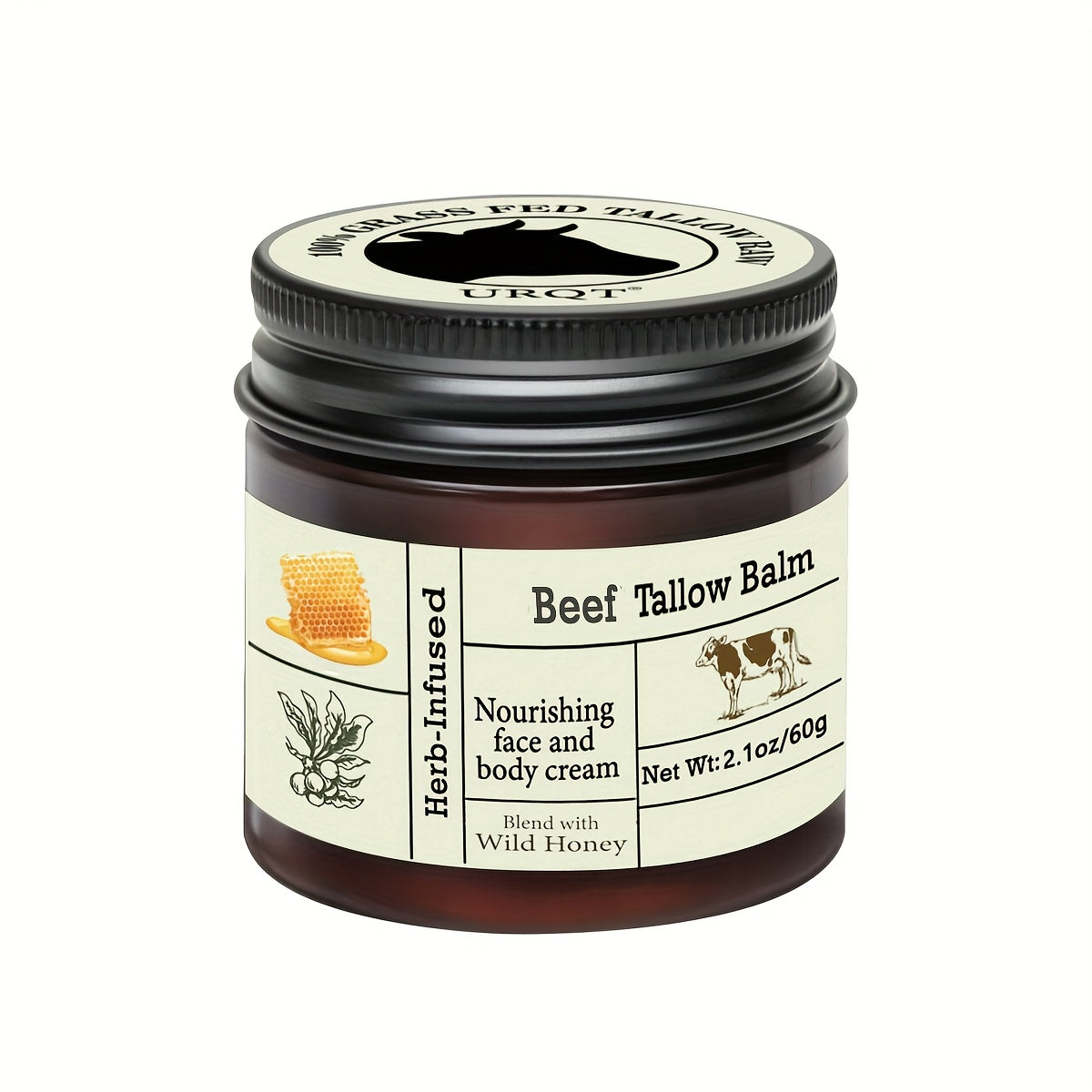 Grass-Fed Beef Tallow Balm - Unscented, All-Purpose Moisturizer with Olive Oil & Vitamin E for Dry Skin Care